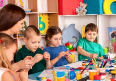 Child dough play in school. Plasticine for children. royalty free stock photo Child dough play in school. Plasticine for children. royalty free stock photo