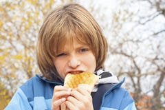 Child Eating Sandwich Royalty Free Stock Photo