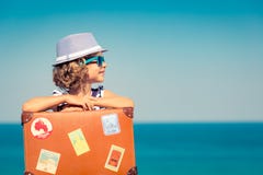 Child enjoys a summer vacation at the sea royalty free stock photos Child enjoys a summer vacation at the sea royalty free stock photos