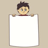 Child with a frame. Space for text. stock illustration Child with a frame. Space for text. stock illustration