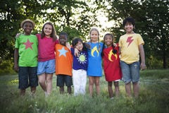 Child Friends Boys Girls Playful Nature Offspring Concept Stock Image Child Friends Boys Girls Playful Nature Offspring Concept Stock Image
