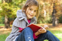 Child Learns In The Nature Stock Images