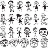 Child-Like Drawings of Cartoon Stick People