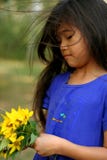 Child Picking Sunflowers Stock Photos Child Picking Sunflowers Stock Photos
