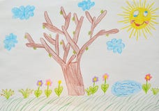 Summer Season Drawing For Class 1 : Summer Scenery Summer Season