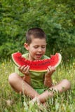 Child With Watermelon Stock Photography