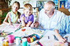 Children Enjoying Art Class royalty free stock photography Children Enjoying Art Class royalty free stock photography