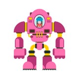 Children fighting robot. Little girl exoskeleton. mechanical technology robotic skeleton. Iron suit robot. Metallic clothing stock illustration Children fighting robot. Little girl exoskeleton. mechanical technology robotic skeleton. Iron suit robot. Metallic clothing stock illustration