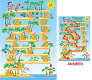 Children Going To The Beach - Maze Game For Kids Stock Photo Children Going To The Beach - Maze Game For Kids Stock Photo