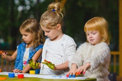 Children having fun painting with finger paint stock photo Children having fun painting with finger paint stock photo