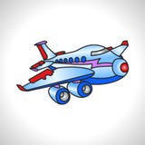 Children illustration technique huge plane vector illustration Children illustration technique huge plane vector illustration