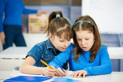 Children learning at elementary school
