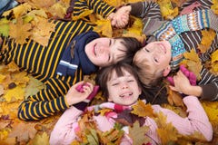 Children playing in Autumn