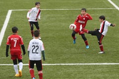 Children playing soccer or football royalty free stock photo Children playing soccer or football royalty free stock photo