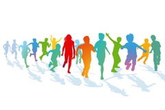 Children running and jumping Royalty Free Stock Image Children running and jumping Royalty Free Stock Image
