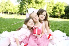 Children S Birthday Party Outdoors Royalty Free Stock Photos Children S Birthday Party Outdoors Royalty Free Stock Photos