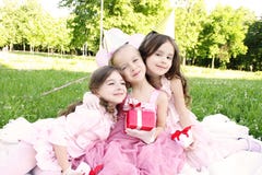 Children S Birthday Party Outdoors Stock Photography