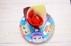 Children`s dishes made Eco-friendly materials stock photo Children`s dishes made Eco-friendly materials stock photo