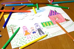 Children S Drawing Royalty Free Stock Images Children S Drawing Royalty Free Stock Images