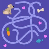 Children`s maze with animals. Sweetheart Vector Illustration stock illustration Children`s maze with animals. Sweetheart Vector Illustration stock illustration