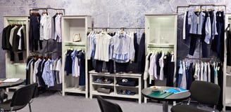 Children school clothing store Stock Images Children school clothing store Stock Images