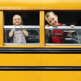 Children in a school bus