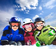 Children in ski clothing