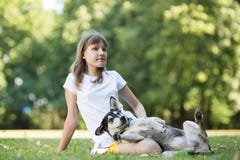 Children With A Dog Royalty Free Stock Photo