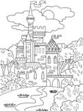Childs a coloré le château de photo dans la forêt que le bâtiment est fait de briques dans plus souvent Coloration pour des enfan illustration libre de droits Childs a coloré le château de photo dans la forêt que le bâtiment est fait de briques dans plus souvent Coloration pour des enfan illustration libre de droits