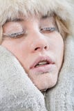 Chilled female face covered in ice. stock images Chilled female face covered in ice. stock images