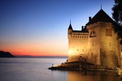 The Chillon castle in Montreux, Switzerland stock photos The Chillon castle in Montreux, Switzerland stock photos