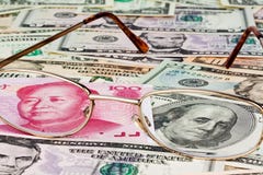 China Business yuan and the dollar stock image China Business yuan and the dollar stock image