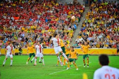 China Football Team Cross Into The Bax Stock Image China Football Team Cross Into The Bax Stock Image