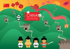 China land of far east with beautiful illustrations stock illustration China land of far east with beautiful illustrations stock illustration