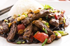 Chinese Beef in Spicy Sauce royalty free stock photography Chinese Beef in Spicy Sauce royalty free stock photography