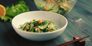 Chinese Cucumber Salad On The White Plate Close Up Royalty Free Stock Image Chinese Cucumber Salad On The White Plate Close Up Royalty Free Stock Image