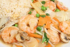 Chinese King Prawns With Seasonal Vegetables Stock Images Chinese King Prawns With Seasonal Vegetables Stock Images