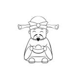 Chinese Money God outline. Chinese Money God character outline. Clipart image isolated on white background royalty free illustration Chinese Money God outline. Chinese Money God character outline. Clipart image isolated on white background royalty free illustration