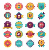 Chinese New Year badge flat banner design background set, eps10 Stock Image Chinese New Year badge flat banner design background set, eps10 Stock Image