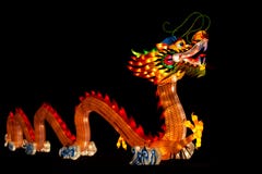 Chinese New Year Dragon Glowing At Night Stock Image Chinese New Year Dragon Glowing At Night Stock Image