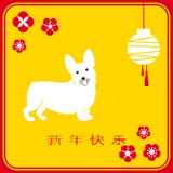 2018 Chinese New Year greeting card, banner with cute funny dog, vector illustration 2018 Chinese New Year greeting card, banner with cute funny dog, vector illustration
