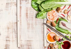 Chinese or Thai food background with Asian cooking ingredients, light rustic background stock photo Chinese or Thai food background with Asian cooking ingredients, light rustic background stock photo