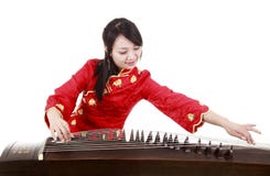 Chinese Zither Performer Royalty Free Stock Photography