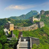 Chinesische Mauer im Sommer stockfoto Chinesische Mauer im Sommer stockfoto