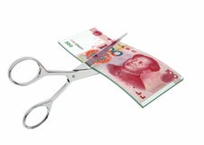 chinesische Währung 3D mit Scheren vektor abbildung chinesische Währung 3D mit Scheren vektor abbildung