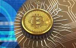 chip integrato bitcoin 3d royalty illustrazione gratis chip integrato bitcoin 3d royalty illustrazione gratis