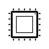 Chip lokalisierte minimale Ikone Prozessorlinie Vektorikone für Website und bewegliches minimalistic flaches Design lizenzfreie abbildung Chip lokalisierte minimale Ikone Prozessorlinie Vektorikone für Website und bewegliches minimalistic flaches Design lizenzfreie abbildung