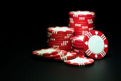 Chip rossi del casinò Fotografie Stock Libere da Diritti Chip rossi del casinò Fotografie Stock Libere da Diritti