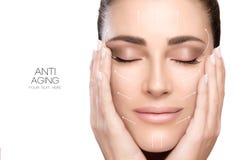 Chirurgie en Anti het Verouderen Concept Beauty Face Spa Vrouw stock afbeeldingen Chirurgie en Anti het Verouderen Concept Beauty Face Spa Vrouw stock afbeeldingen