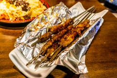 Chińczyka Xinjiang baranka Skewers zdjęcia stock Chińczyka Xinjiang baranka Skewers zdjęcia stock